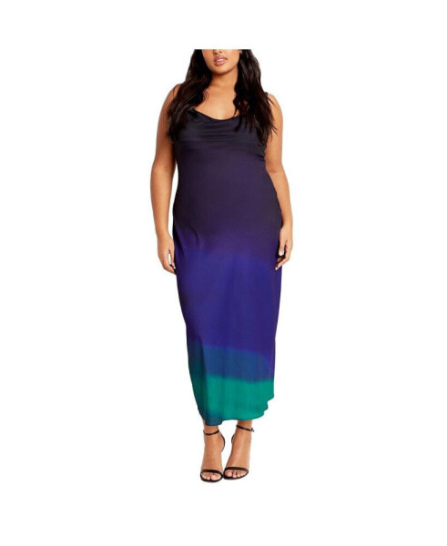 Plus Size Ombre Cowl Dress