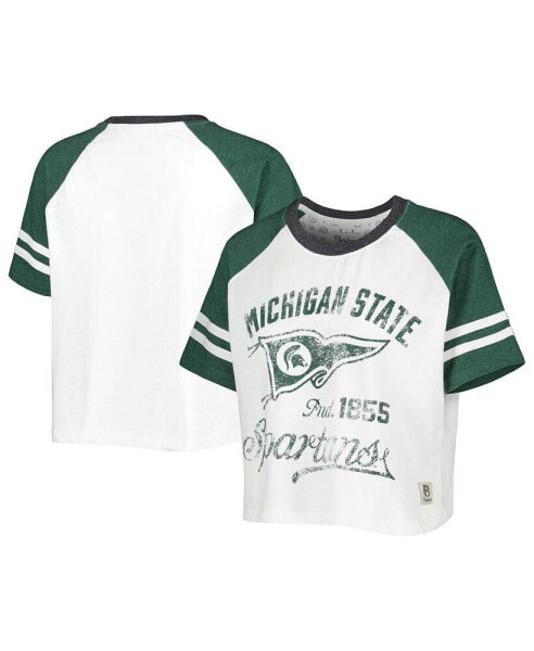 Льняная блузка с вышивкой Pressbox Женская "Michigan State Spartans Melange Beaumont"