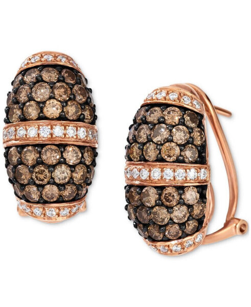 Chocolate Diamond & Vanilla Diamond Pavé Statement Earrings (3-1/5 ct. t.w.) in 14k Rose Gold