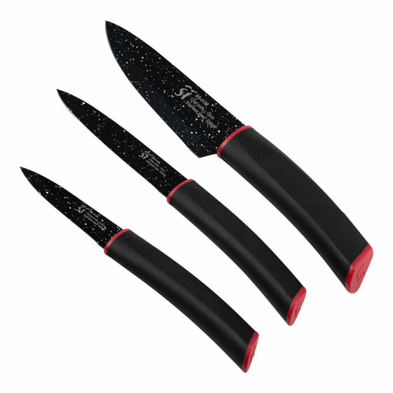 Набор ножей кухонных San Ignacio Keops Marble SG-4136 черные из нержавеющей стали 3 штуки