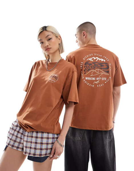 Dickies stanardsville back print t-shirt in brown tan