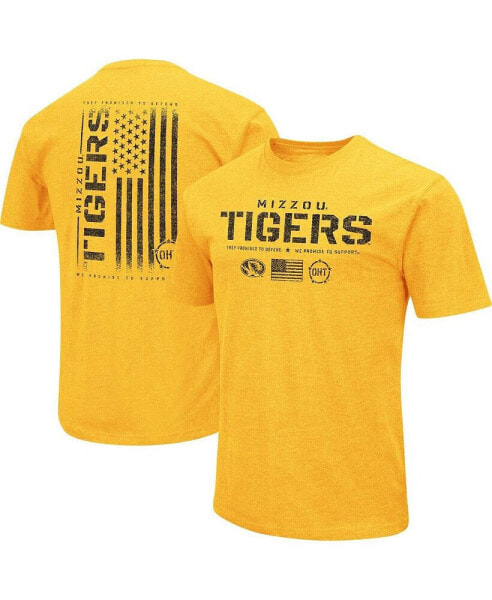Men's Gold Missouri Tigers OHT Military-Inspired Appreciation Flag 2.0 T-shirt