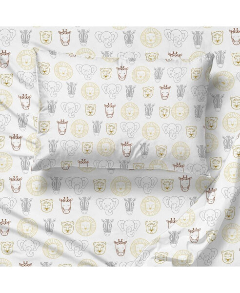 Safari Friends 100% Organic Cotton Full Sheet Set