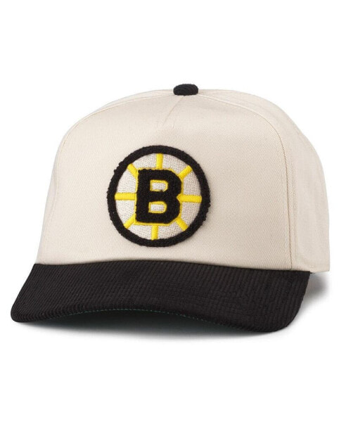 Men's Cream, Black Boston Bruins Burnett Adjustable Hat