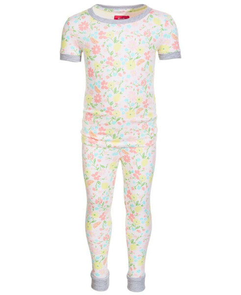 Toddler Snug Fit Floral Fruits Pajamas Set, Created for Macy's