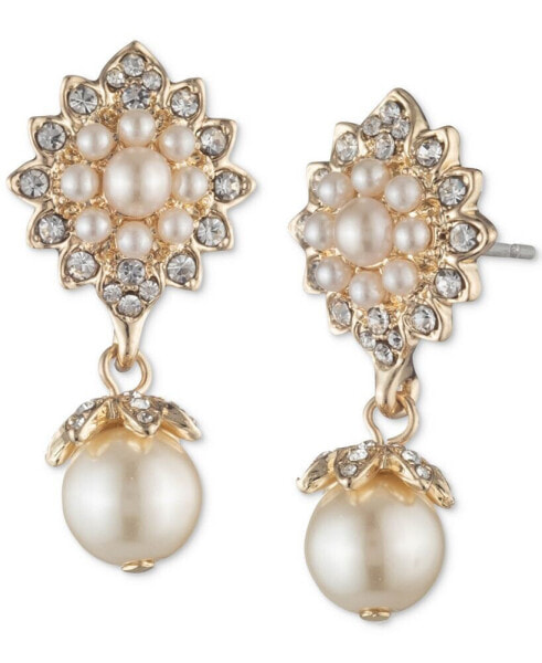 Серьги Marchesa Crystal & Imitation Pearl