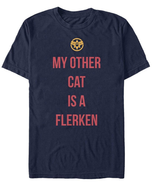 Marvel Men's Captain Marvel My Cat is a Flerken, Short Sleeve T-shirt