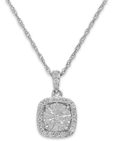 Macy's diamond Cushion Pendant Necklace in Sterling Silver (1/3 ct. t.w.)