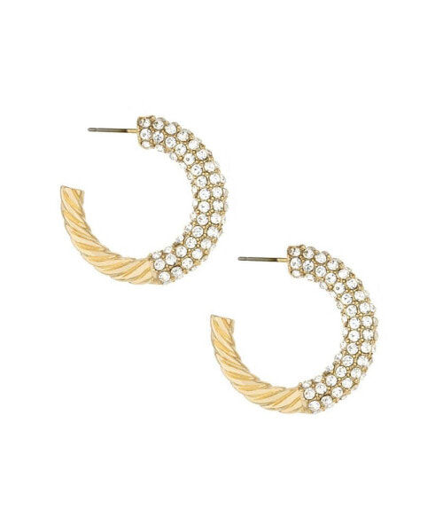 Glass Embellished Hoop Earrings