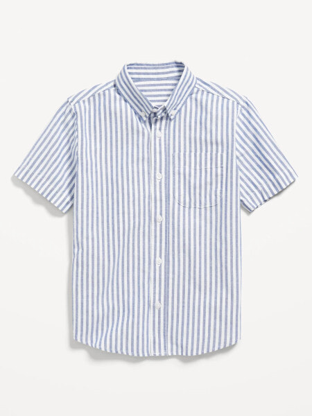 Short-Sleeve Striped Oxford Shirt for Boys