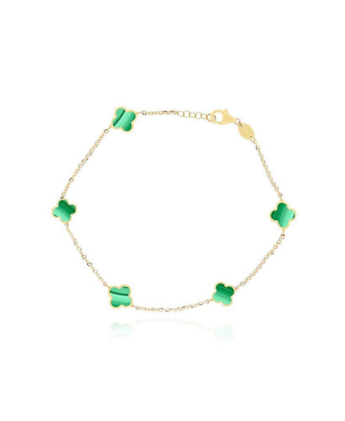 Mini Malachite Clover Bracelet