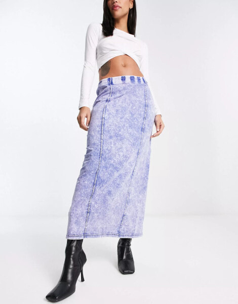 Weekday Need co-ord pencil midi skirt in denim wash