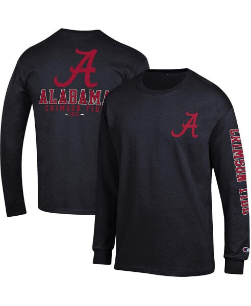 Men's Black Alabama Crimson Tide Team Stack 3-Hit Long Sleeve T-shirt