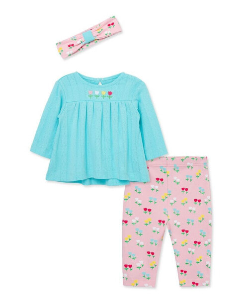 Baby Girls Tulips Tunic Set with Headband