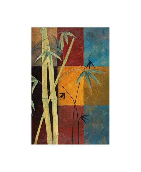 Pablo Esteban Bamboo on Colored Squares Canvas Art - 15.5" x 21"