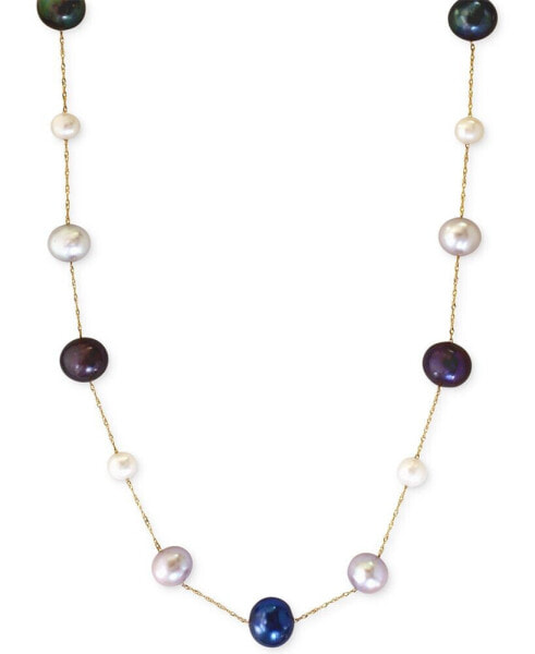 EFFY Collection eFFY® Multi-Color Cultured Freshwater Pearl Station Necklace in 14k Gold (6mm)