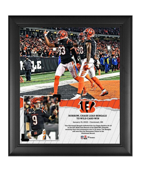 Joe Burrow Cincinnati Bengals Framed 15" x 17" 2022 Wildcard Win Collage