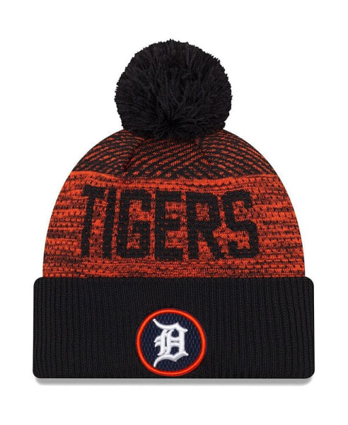 Men's Navy Detroit Tigers Authentic Collection Sport Cuffed Knit Hat with Pom