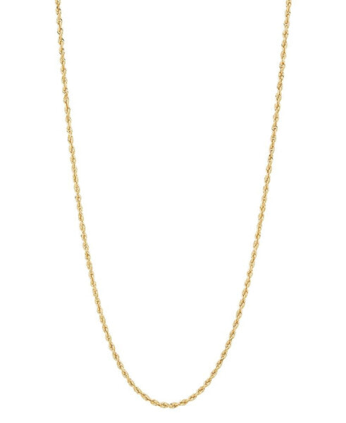 Glitter Rope Link 22" Chain Necklace (1-3/4mm) in 10k Gold