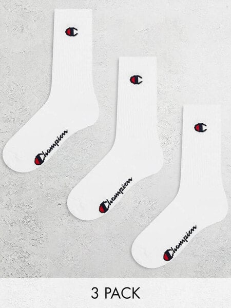 Champion crew socks in white 3 pack