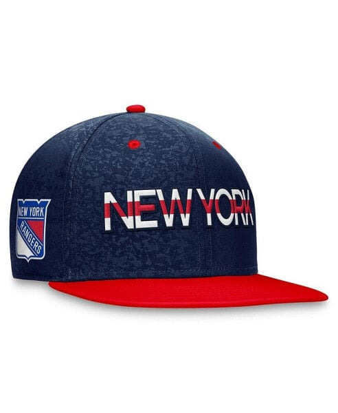 Бейсболка двуцветная Fanatics мужская с заклепками New York Rangers - синяя, красная