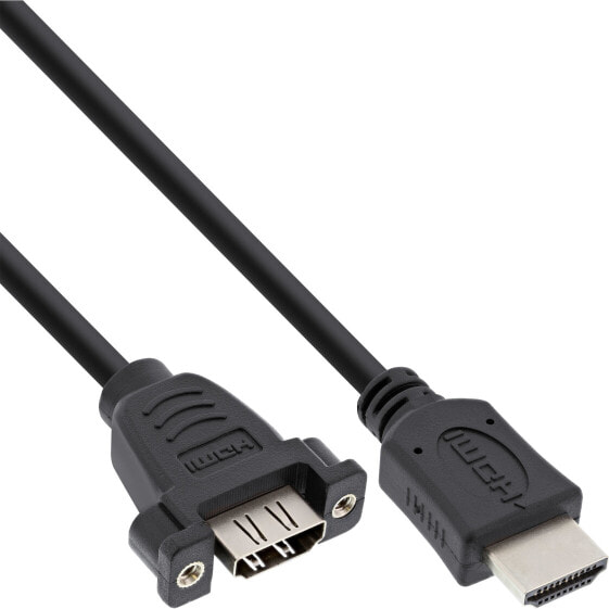 InLine HDMI 4K2K Adapter Type A male / A female with flange 0.6m