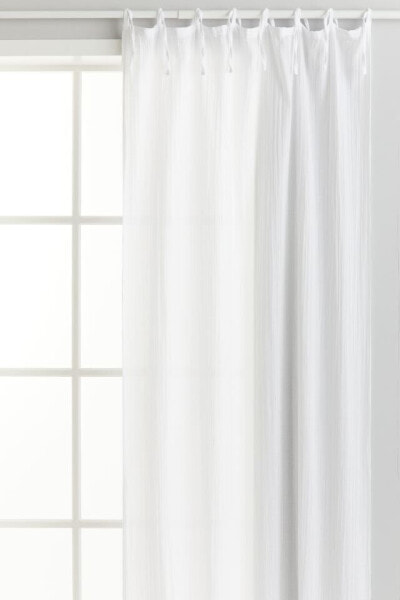 Wide Cotton Muslin Curtain Panel