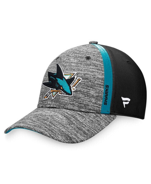 Men's Gray, Black San Jose Sharks Defender Flex Hat