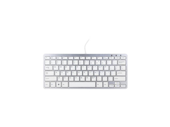 R-Go Tools Compact Ergonomic Wired Keyboard, QWERTY, White