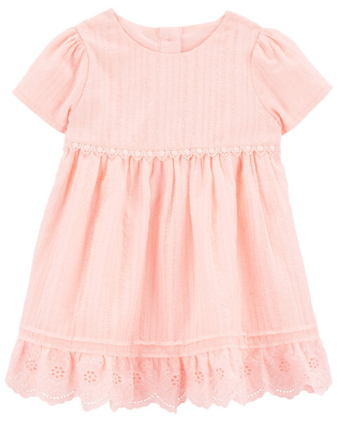 Baby Metallic Eyelet Babydoll Dress 6M