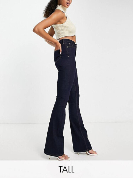 River Island Tall Amelie flare jean in dark blue