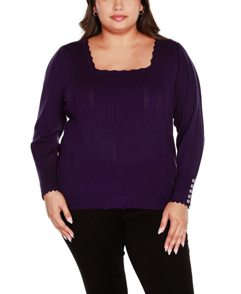 Plus Size Square Neck Sweater