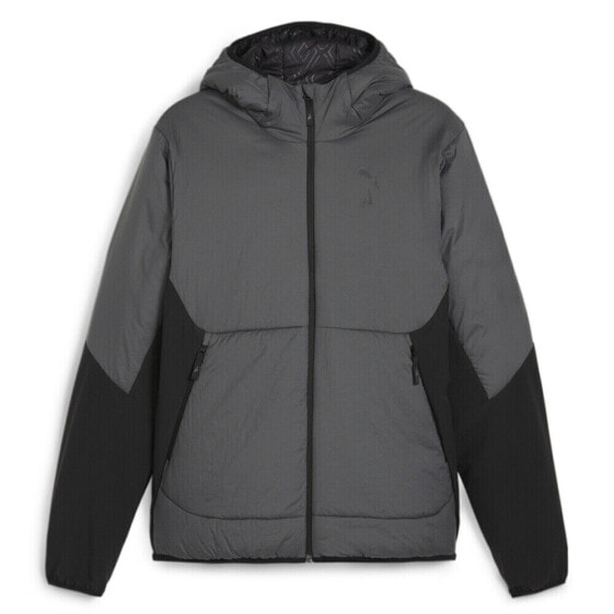 Puma Seasons Hybrid Full Zip Jacket Mens Black, Grey Casual Athletic Outerwear 5