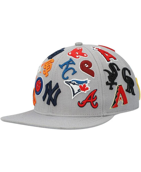 Men's Gray Mlb Pro League Wool Snapback Hat