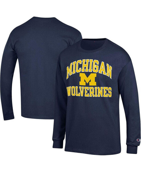 Men's Navy Michigan Wolverines High Motor Long Sleeve T-shirt