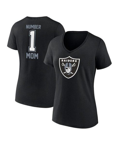 Women's Branded Black Las Vegas Raiders Mother's Day V-Neck T-Shirt