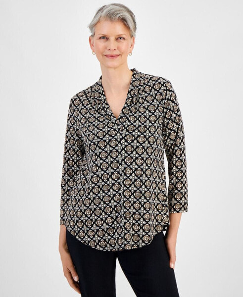 Petite Francesca Foulard V-Neck Top, Created for Macy's