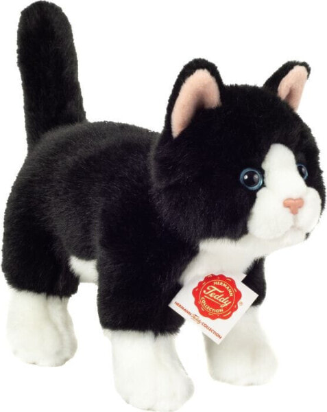 Katze stehend schwarz/weiß, ca. 20 cm