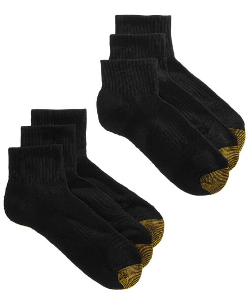 Носки женские Gold Toe 6-пар Атлетические с полумягкими подушками, четверть.