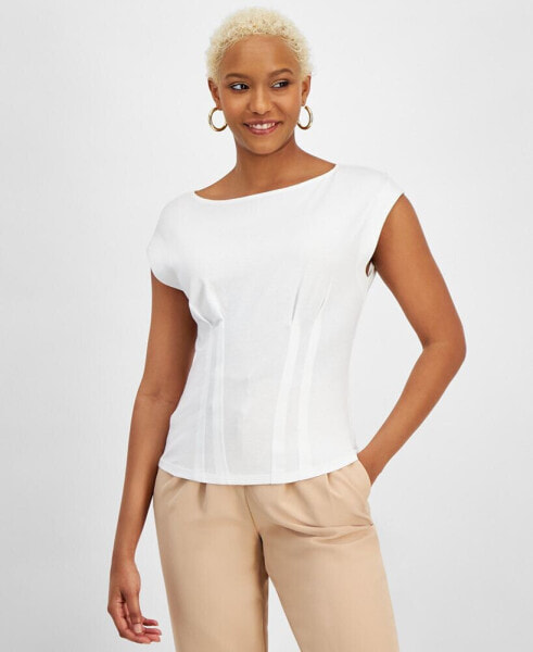 Women's Extended-Shoulder Pintucked Top, Created for Macy's