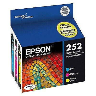 Epson 252 C/M/Y 3pk Ink Cartridges - Cyan, Magenta, Yellow (T252520-CP)