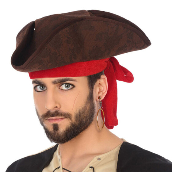 Шляпа Пират Коричневый Красный