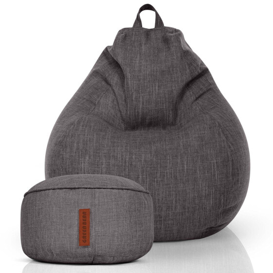 Indoor Sitzsack XXL "Home Linen“ +Hocker