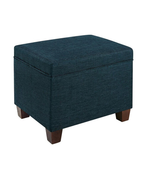 21.75" Faux Linen Madison Storage Ottoman