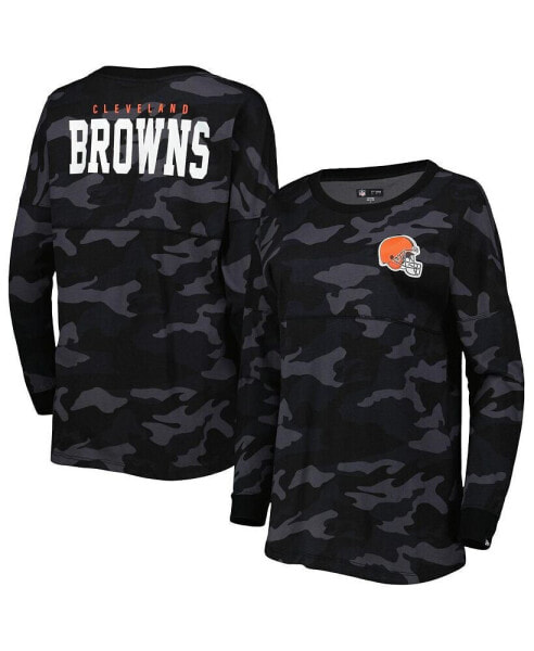 Women's Black Cleveland Browns Camo Long Sleeve T-shirt