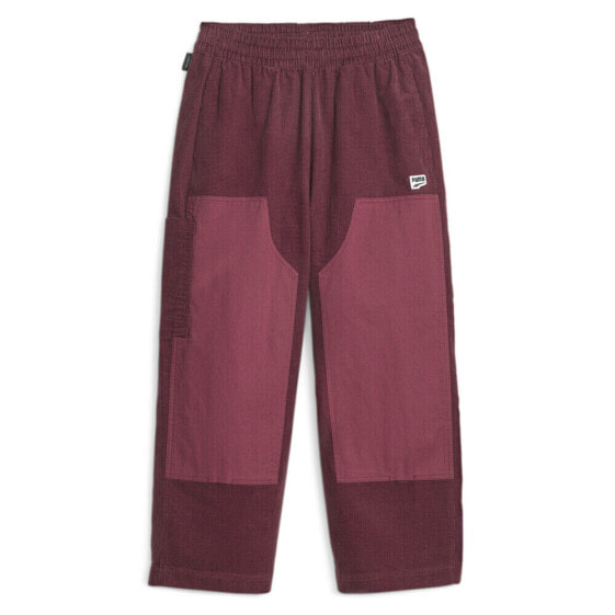 Puma Downtown Corduroy Pants Womens Burgundy Casual Athletic Bottoms 62145722