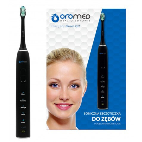 Oromed ORO-BRUSH BLACK - Adult - Sonic toothbrush - Massage - Polishing - Sensitive - Whitening - 38000 movements per minute - Black - 2 min