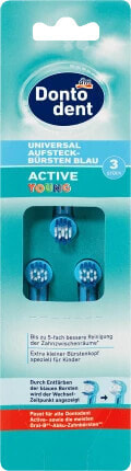 Universal-Aufsteckbürsten Active Young blau, 3 St