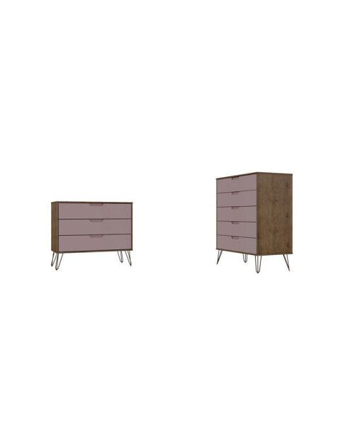 Rockefeller Tall 5-Drawer Dresser and Standard 3-Drawer Dresser, Set of 2