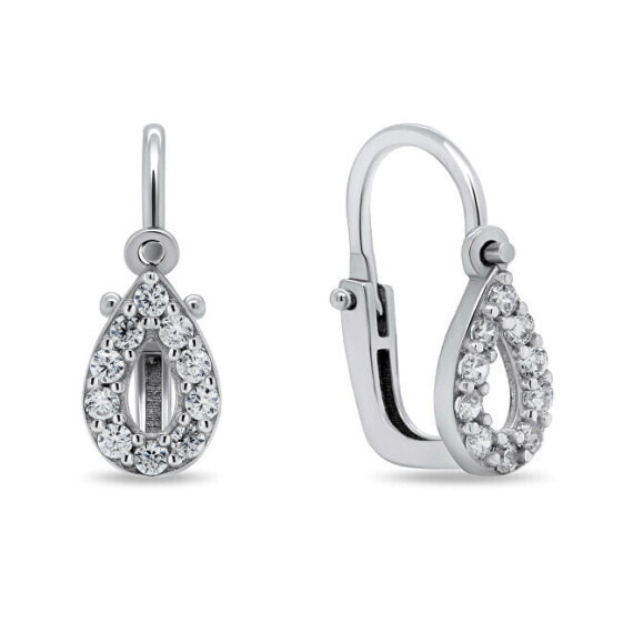 Sparkling silver earrings Drops EA184W